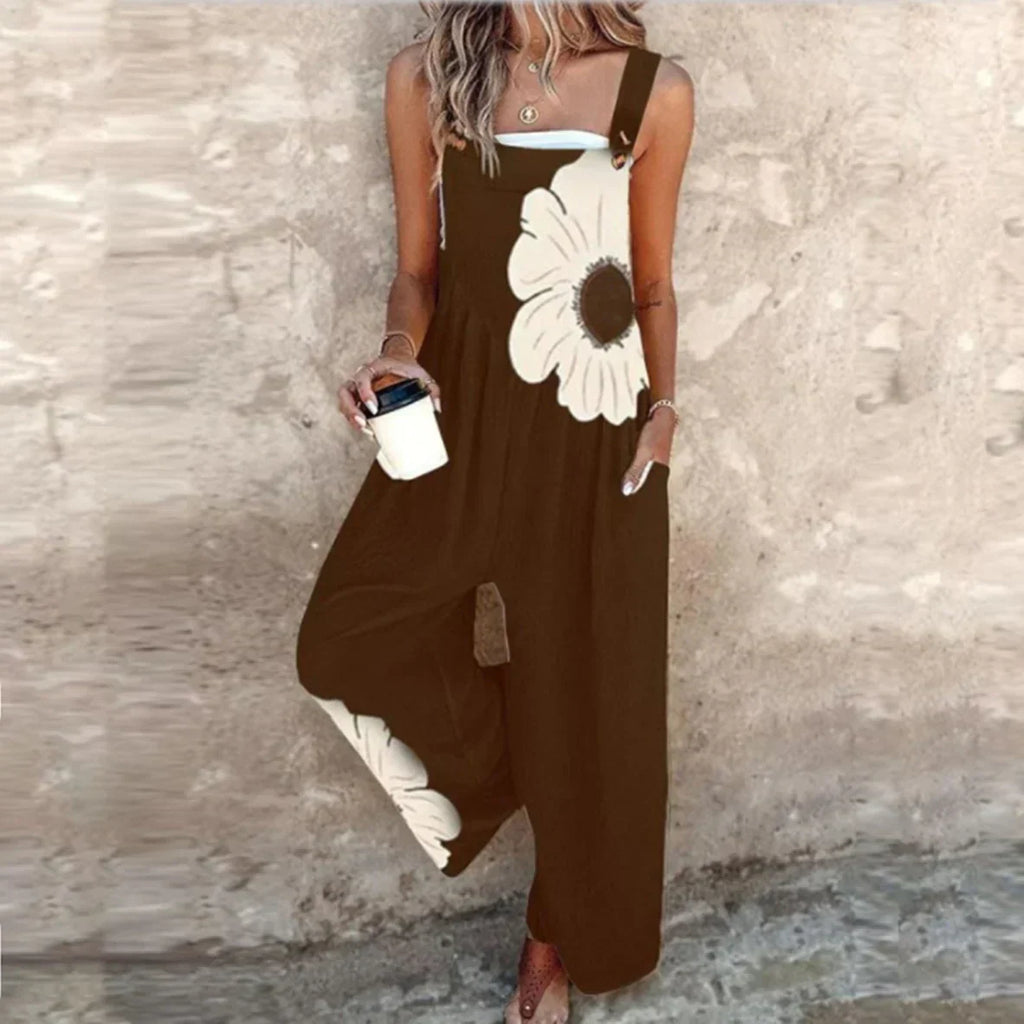 Braga cómoda con estampado de flores grandes