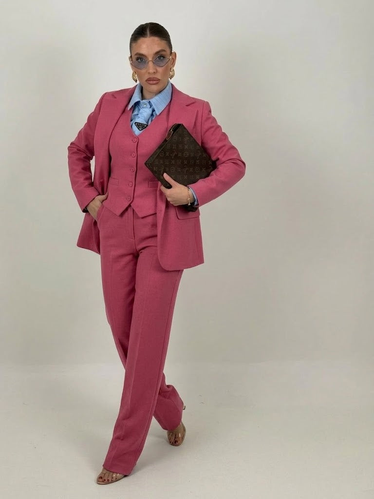 Traje Sara- Conjunto de 3 piezas de alta calidad  Chaqueta, chaleco y pantalón ancho
