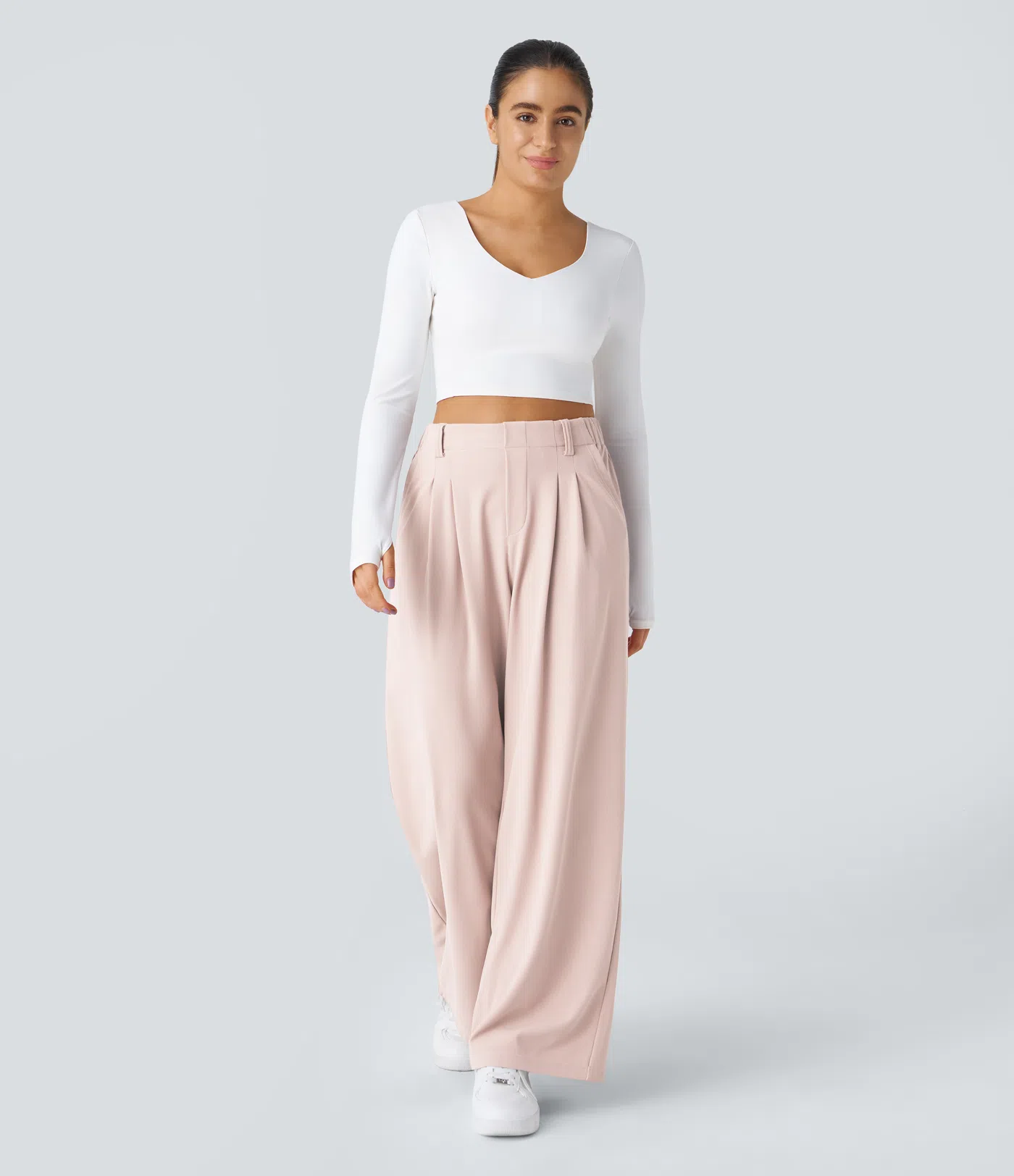 Pantalón de traje ancho y fluido