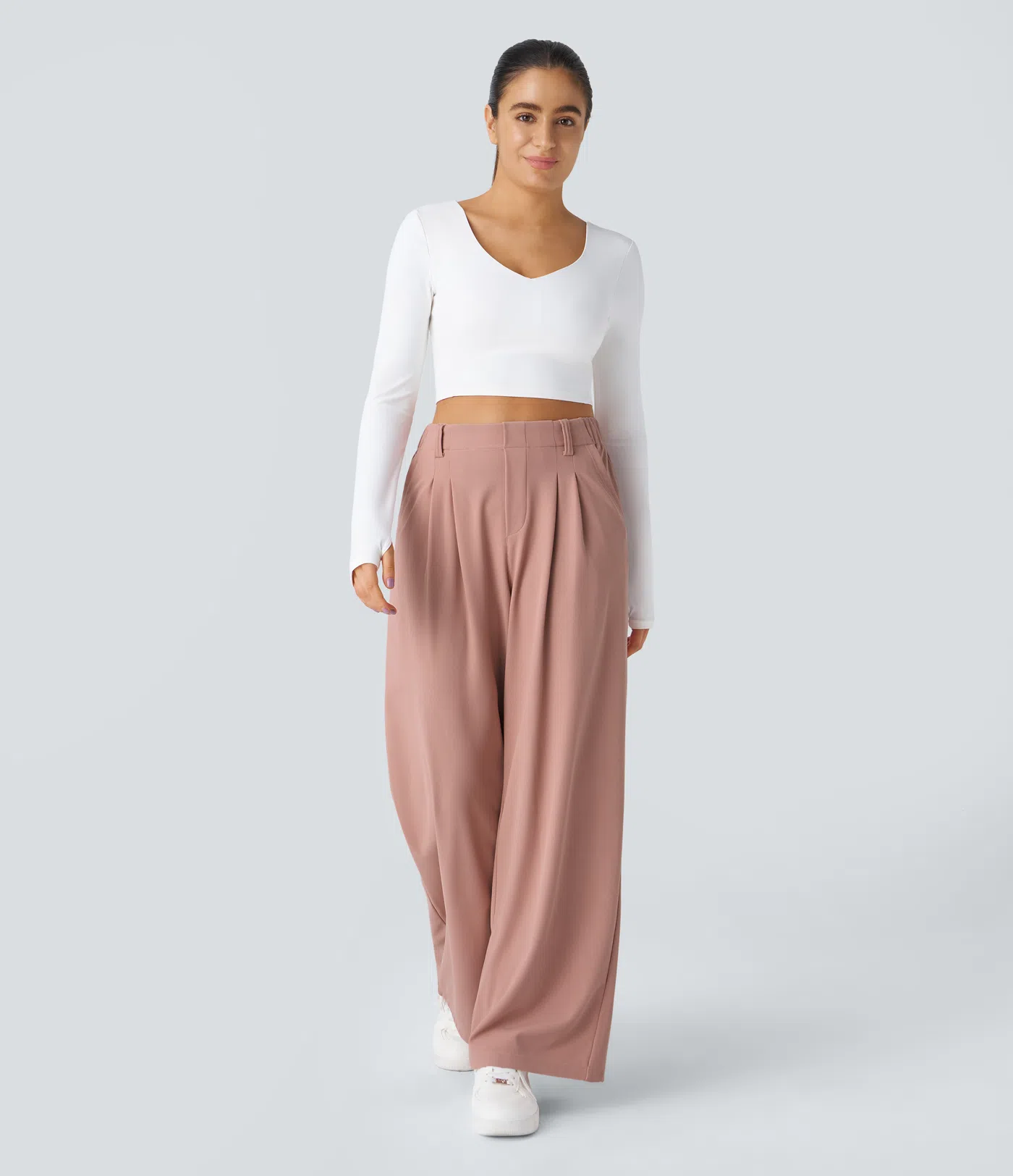 Pantalón de traje ancho y fluido