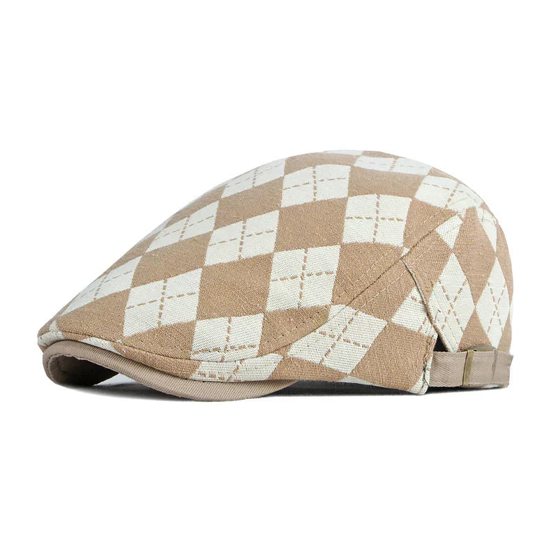 Víctor — gorra tipo boina a cuadros