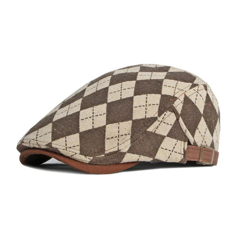 Víctor — gorra tipo boina a cuadros