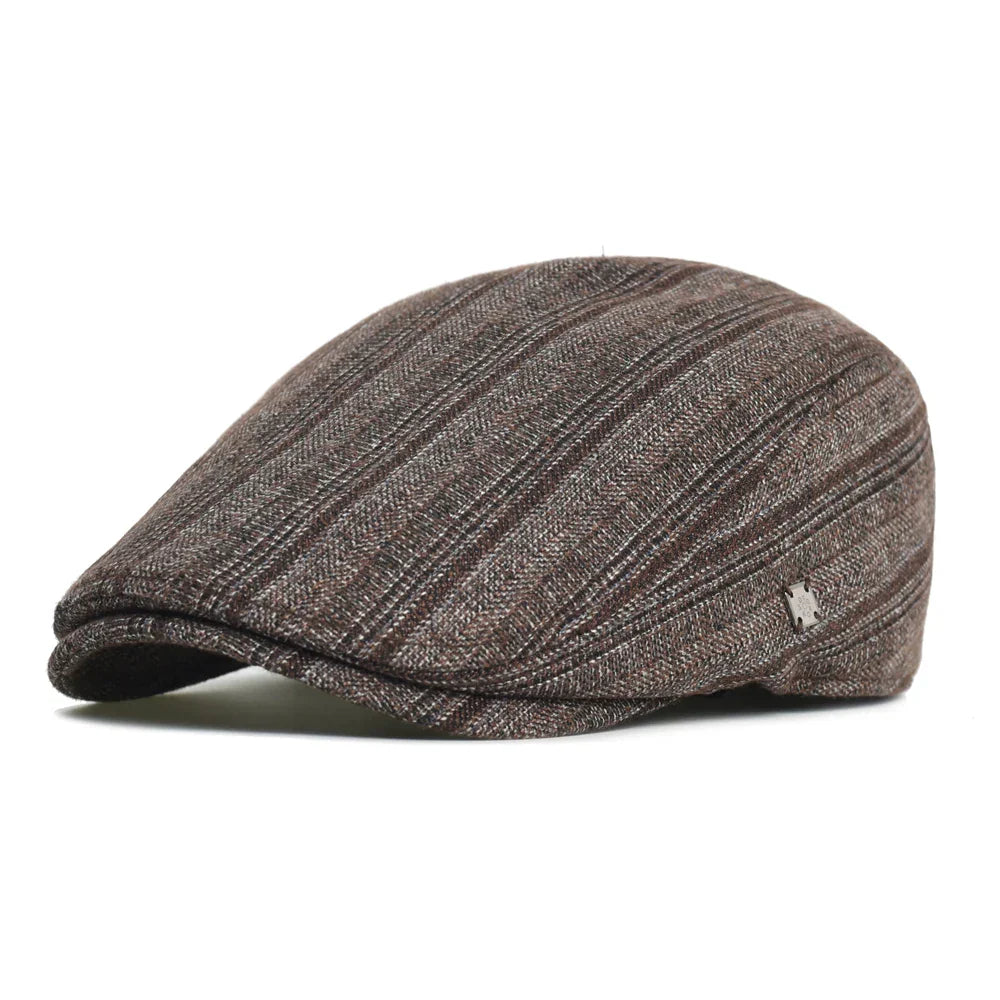 César — gorra tipo boina de lino a rayas
