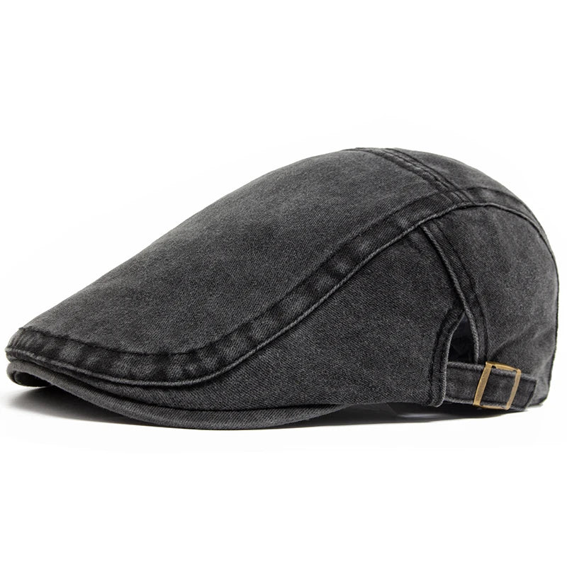 Emilio — gorra tipo boina en mezclilla lavada