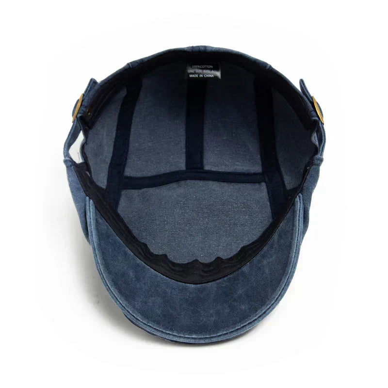 Emilio — gorra tipo boina en mezclilla lavada