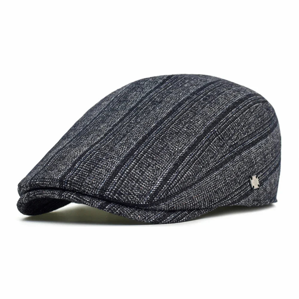 César — gorra tipo boina de lino a rayas