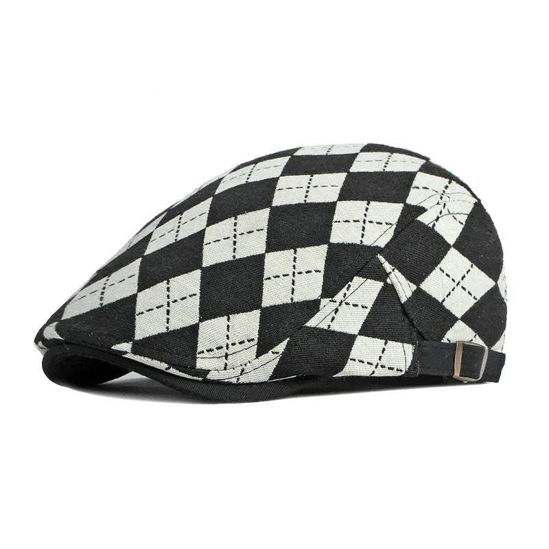 Víctor — gorra tipo boina a cuadros