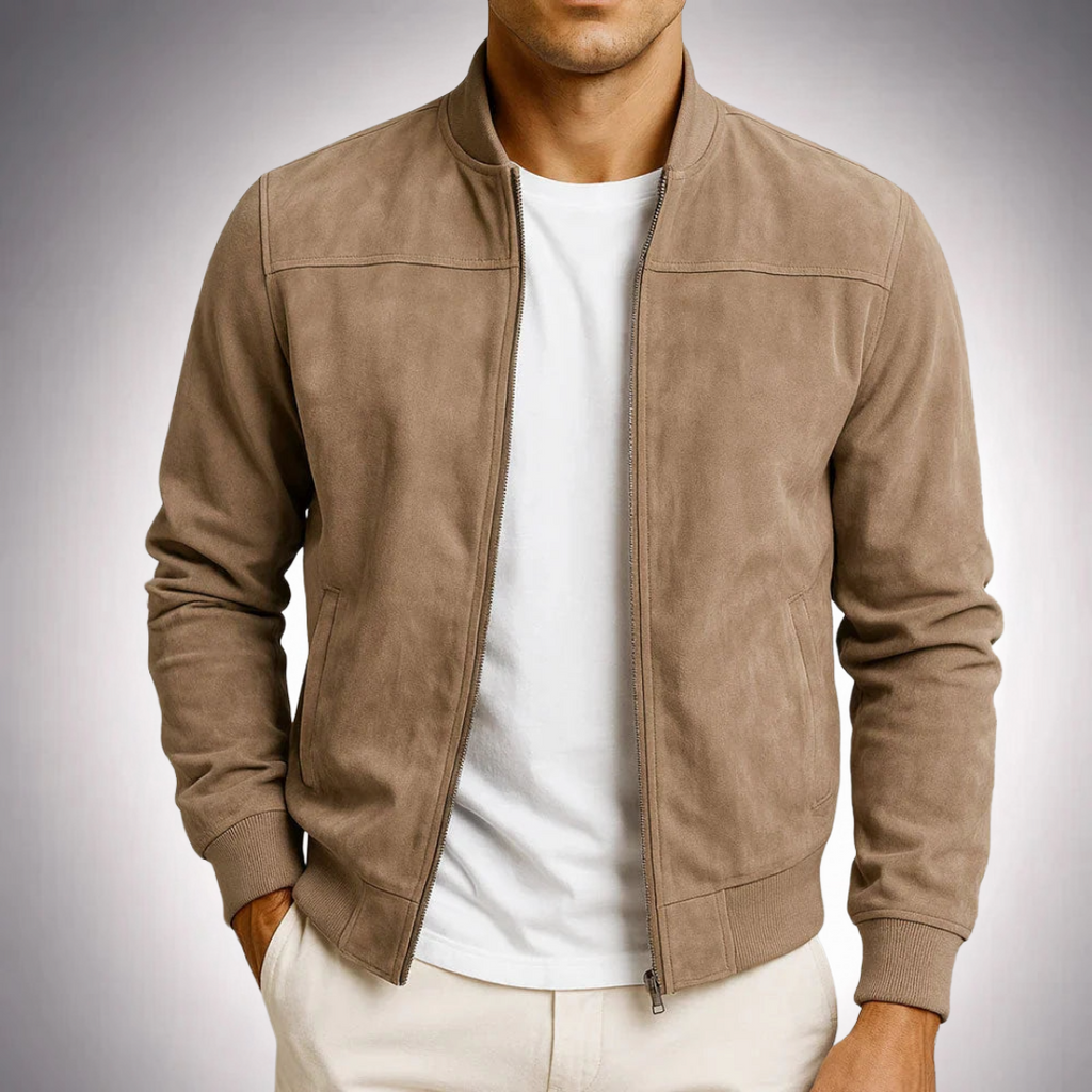 Riviera — Chamarra bomber de gamuza
