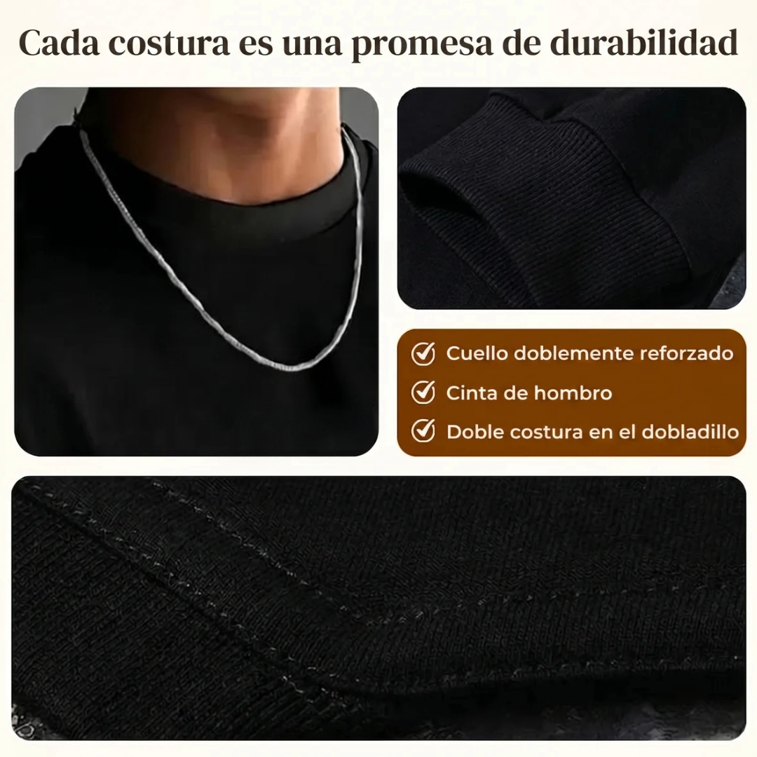 Camiseta urbana para hombre de corte holgado – algodón 100% premium, ajuste oversize casual y estampado tipográfico.