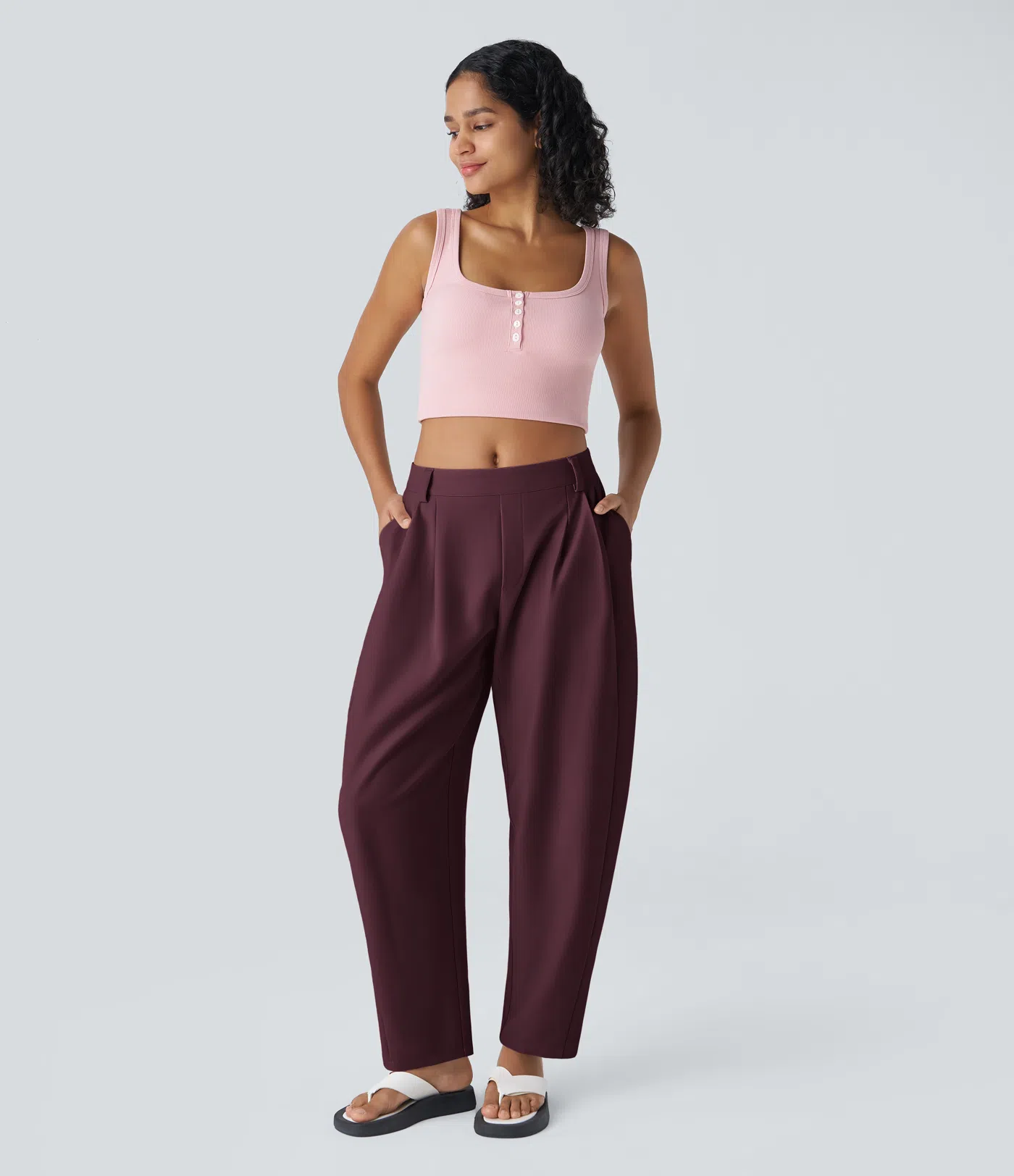 Pantalón Plisado Tiro Medio