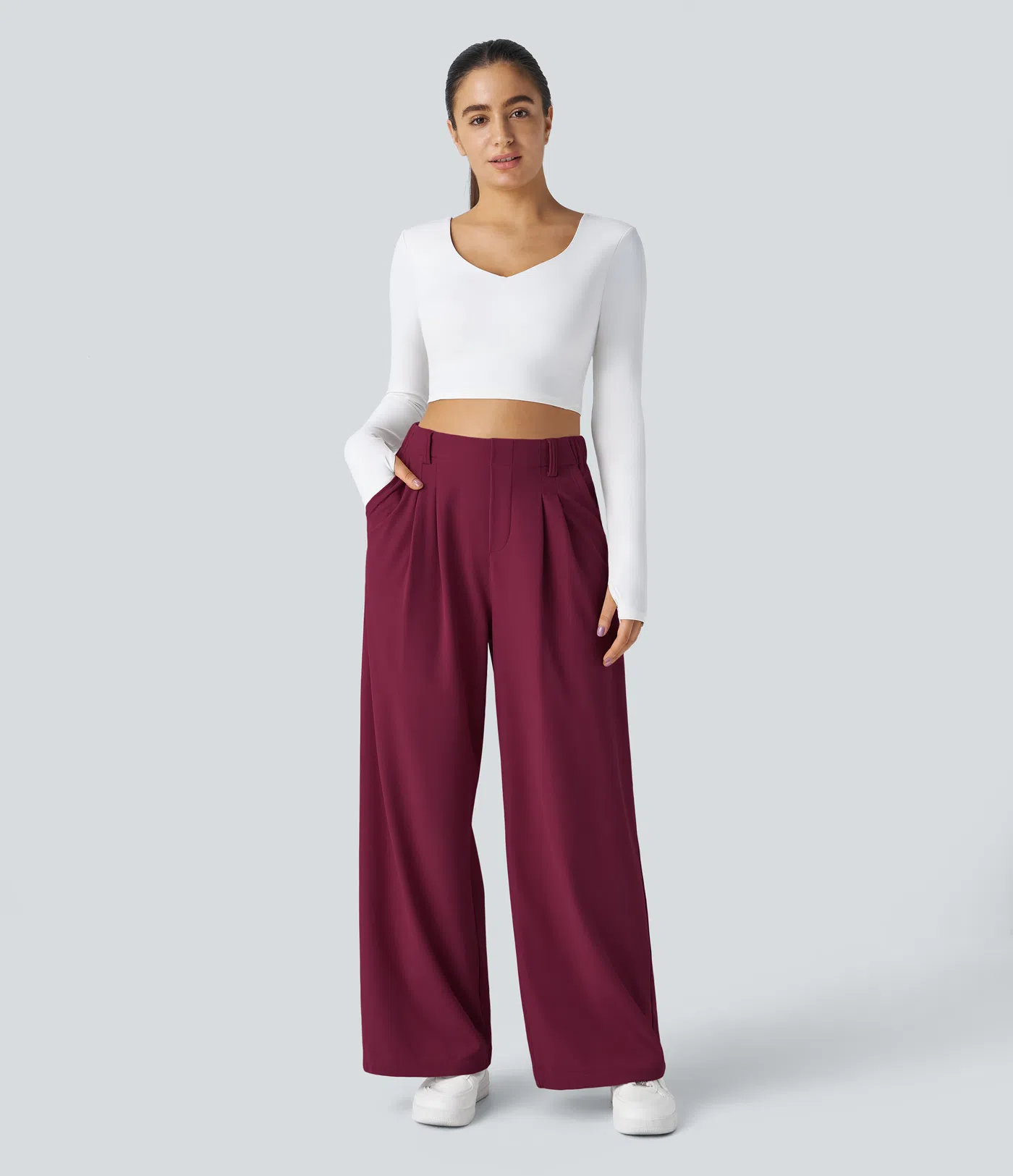 Pantalón de traje ancho y fluido