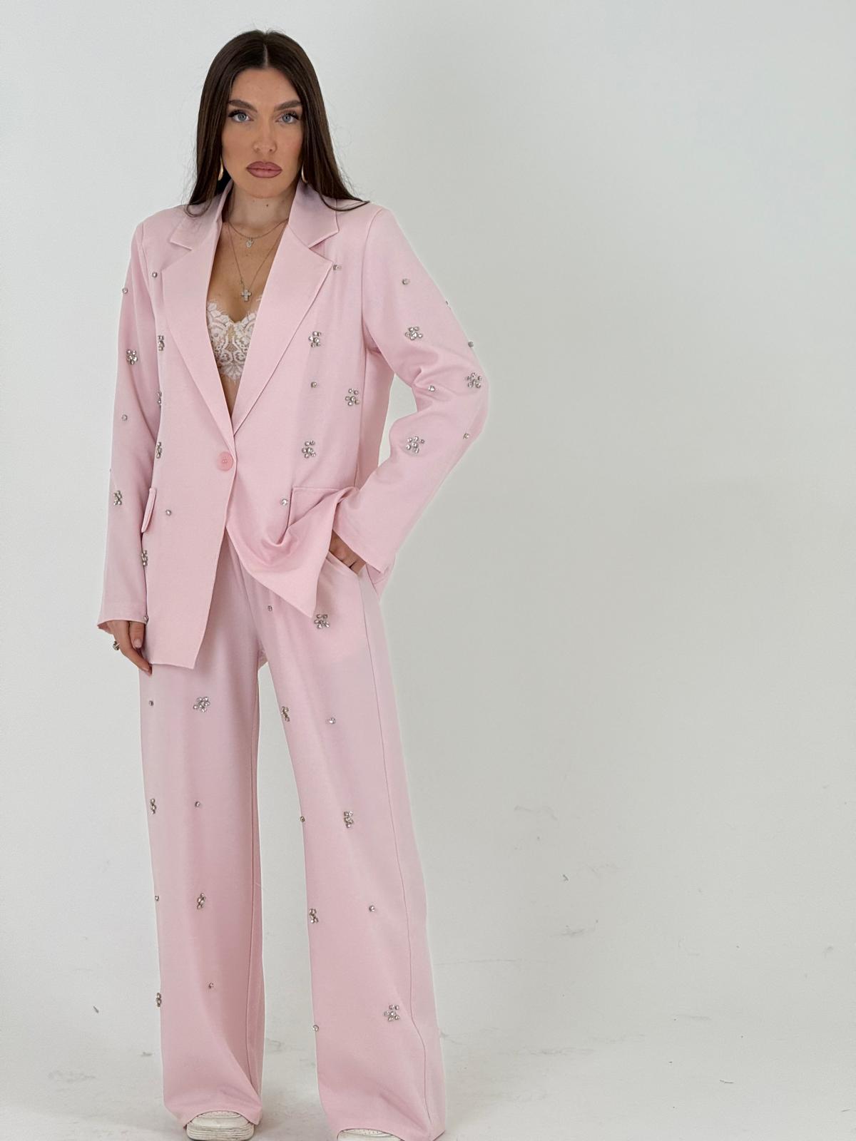Traje Catalina - Conjunto de chaqueta y pantalón con detalles en piedra