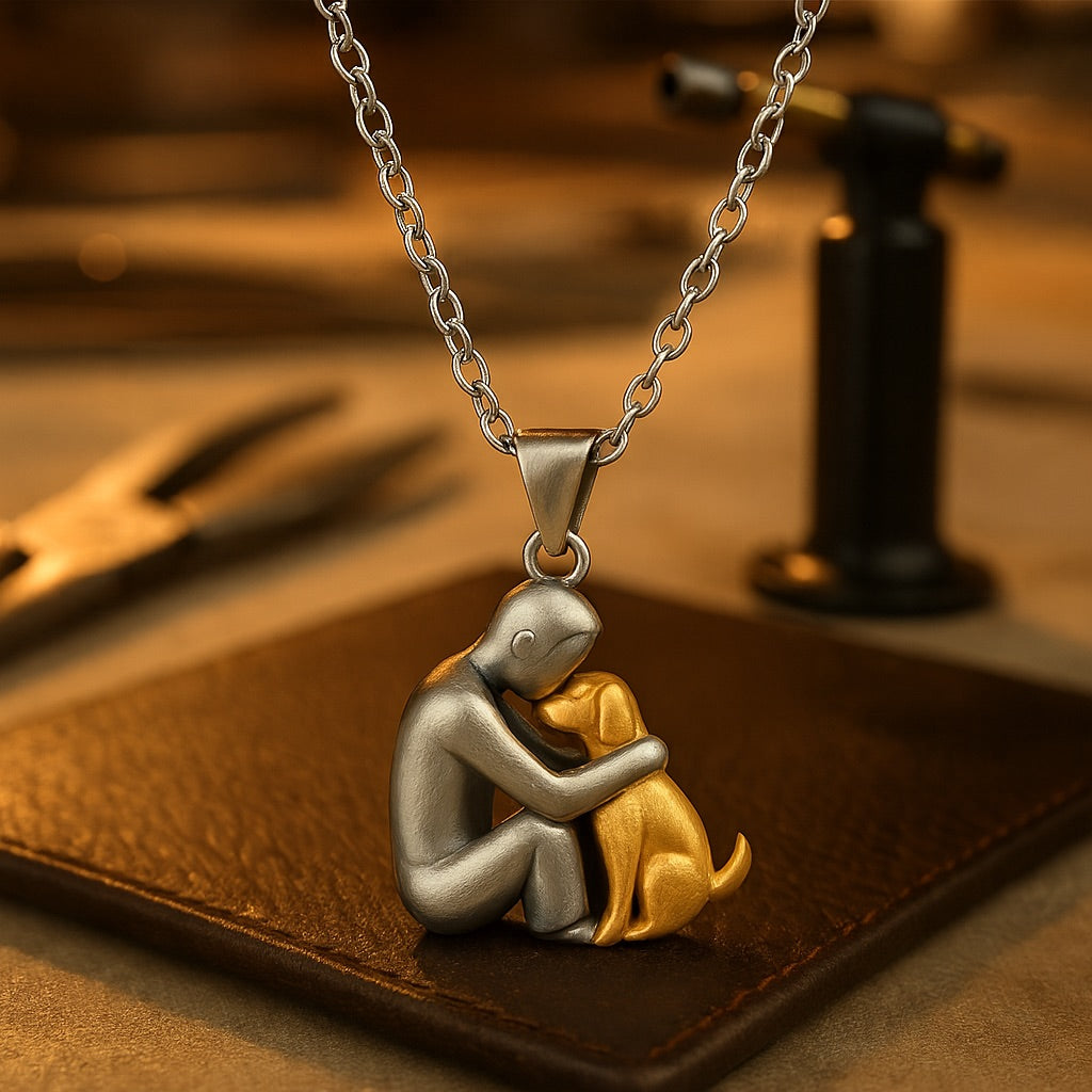 Collar con colgante de abrazo