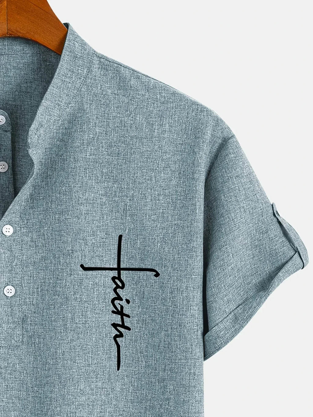 Alejandro™ | Camisa elegante de manga corta con cuello alto