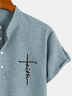 Alejandro™ | Camisa elegante de manga corta con cuello alto