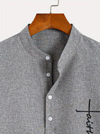 Alejandro™ | Camisa elegante de manga corta con cuello alto