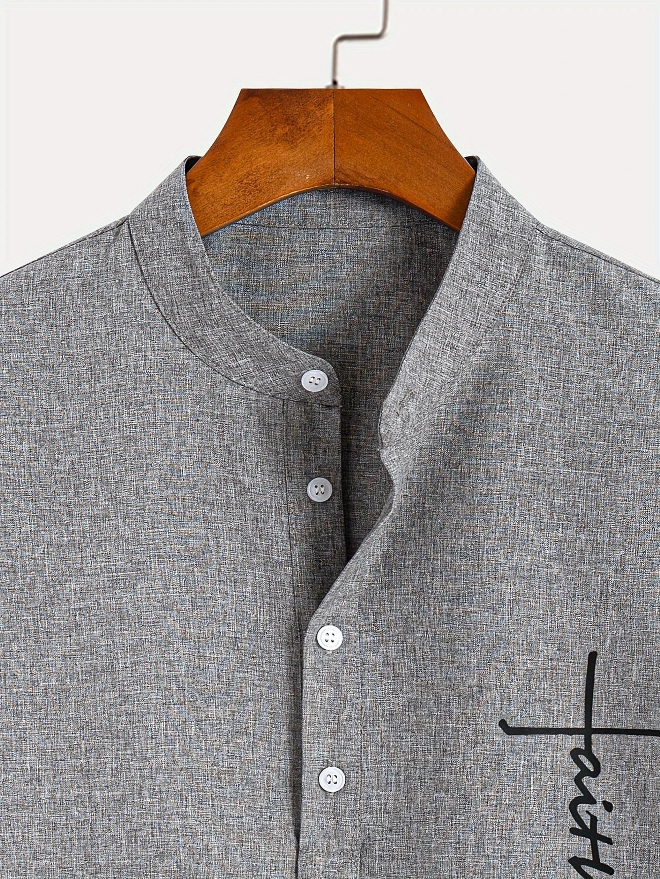 Alejandro™ | Camisa elegante de manga corta con cuello alto