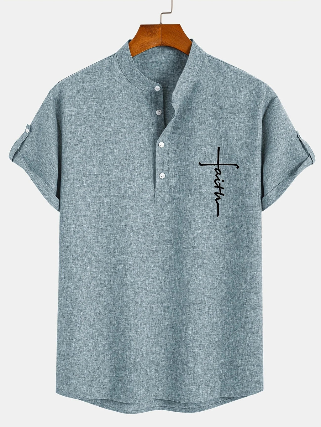 Alejandro™ | Camisa elegante de manga corta con cuello alto