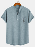 Alejandro™ | Camisa elegante de manga corta con cuello alto