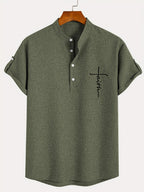 Alejandro™ | Camisa elegante de manga corta con cuello alto