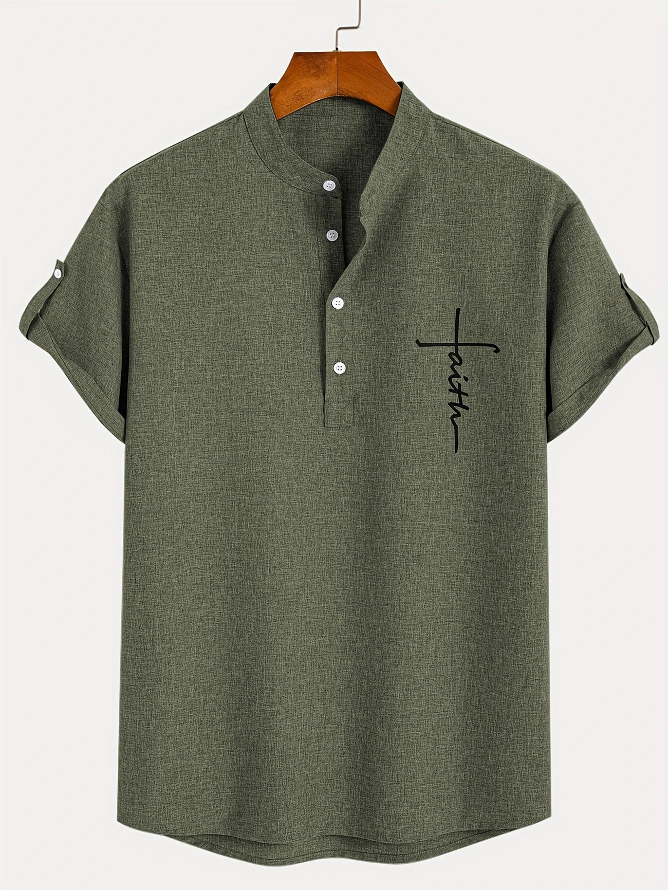 Alejandro™ | Camisa elegante de manga corta con cuello alto