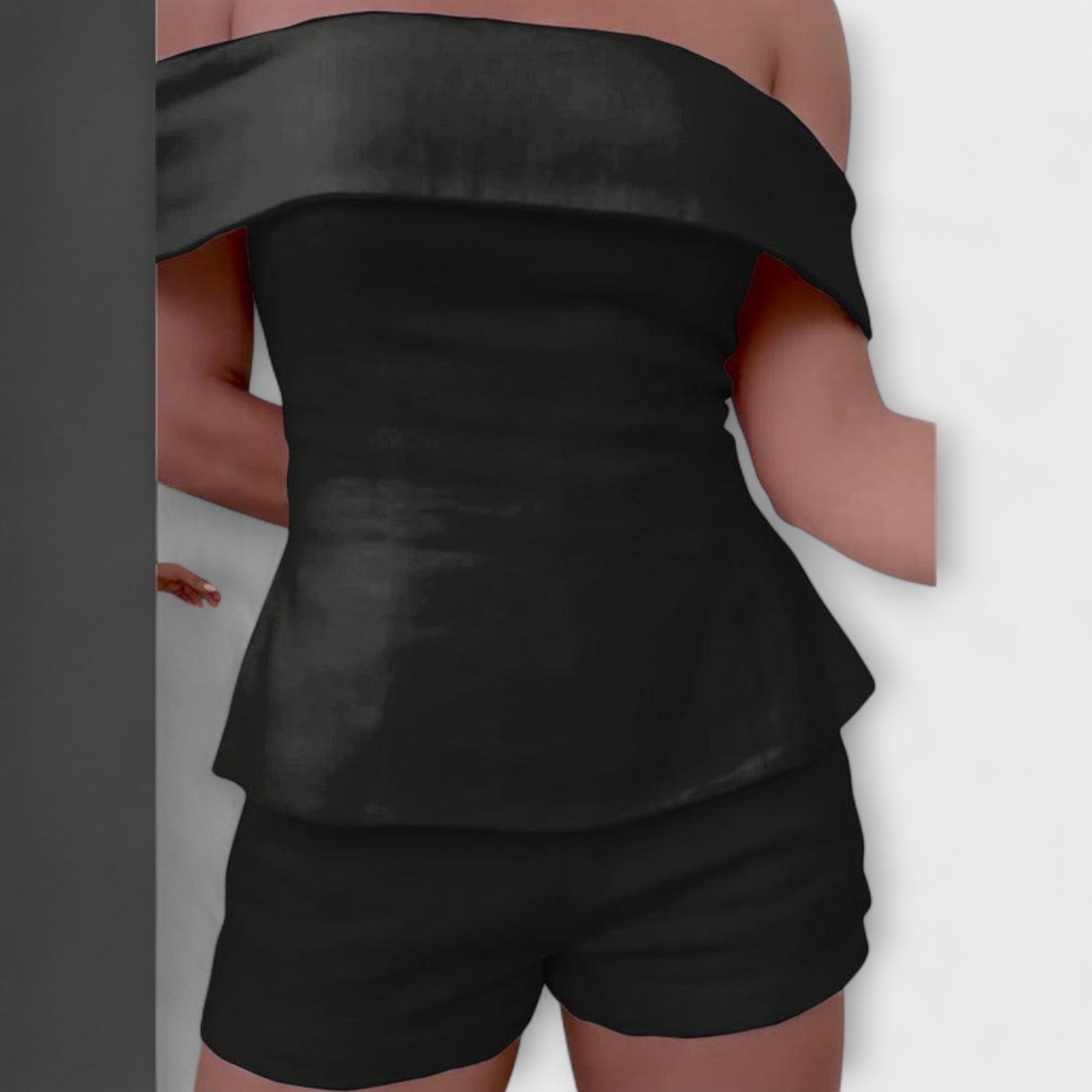 Olivia - Conjunto de dos piezas de algodón y lino blanco