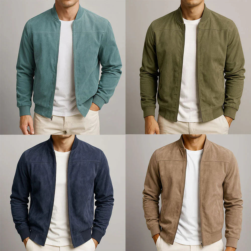 Riviera — Chamarra bomber de gamuza