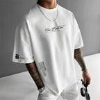 ¡50% DE DESCUENTO AHORA! Camiseta urbana para hombre de corte holgado – mezcla premium de algodón, ajuste oversize casual y estampado gráfico