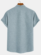 Alejandro™ | Camisa elegante de manga corta con cuello alto
