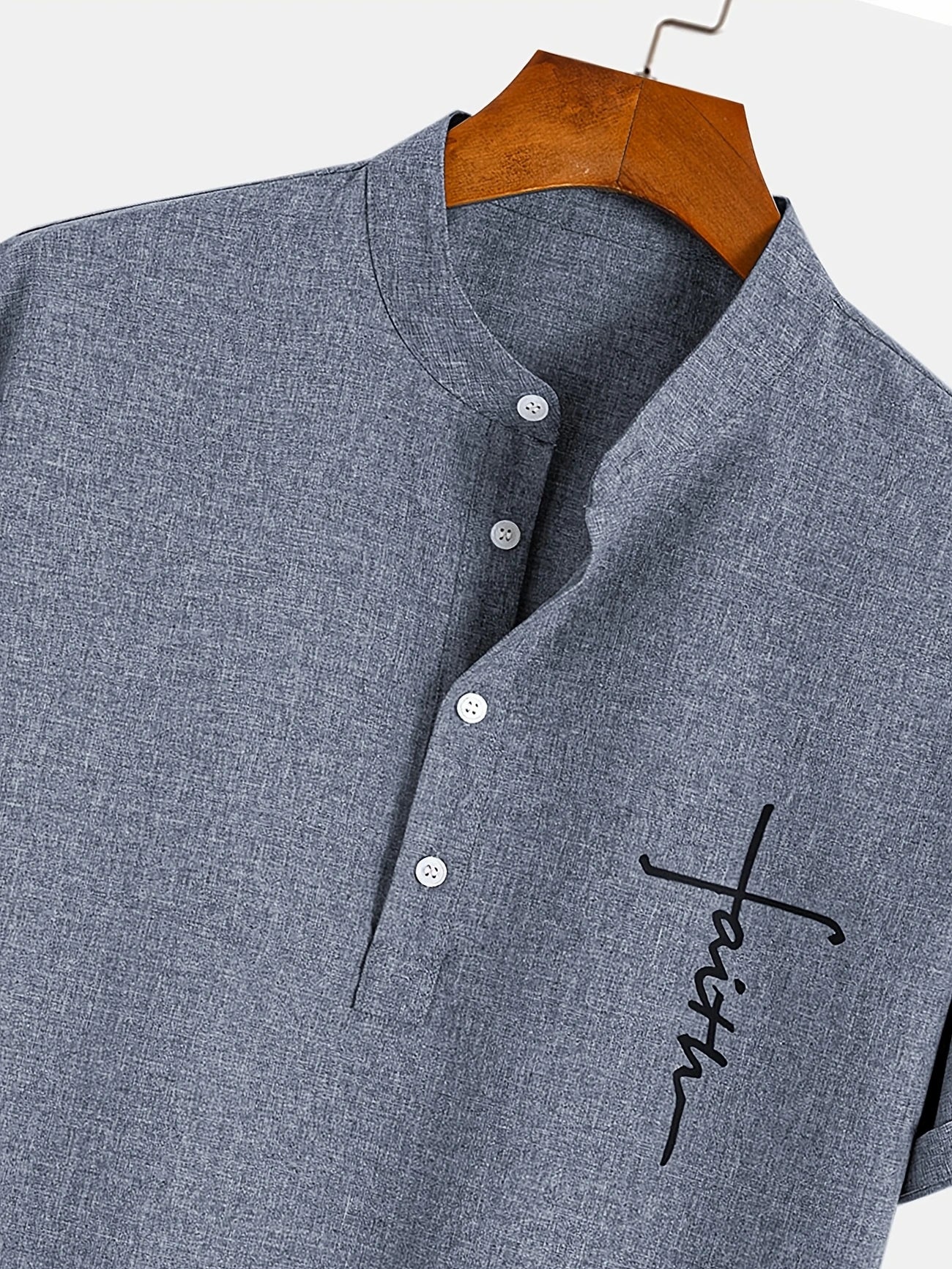 Alejandro™ | Camisa elegante de manga corta con cuello alto