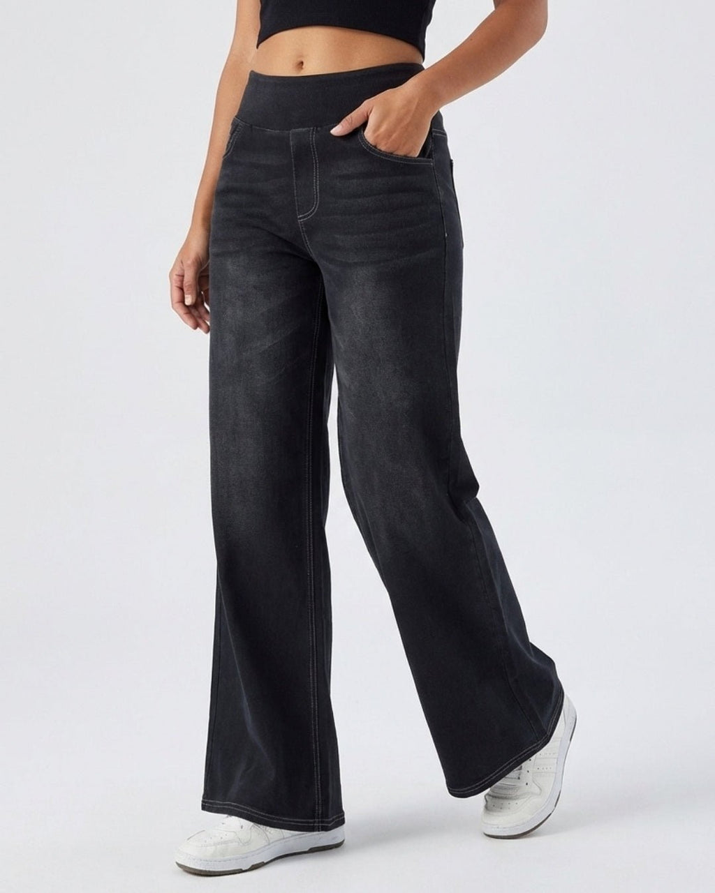 Jeans negros de ajuste cómodo