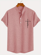 Alejandro™ | Camisa elegante de manga corta con cuello alto