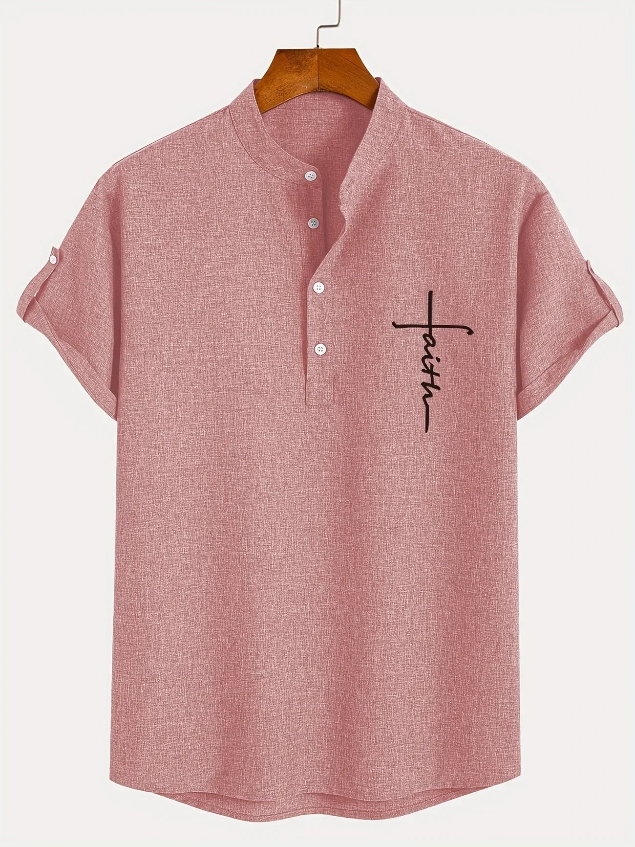 Alejandro™ | Camisa elegante de manga corta con cuello alto