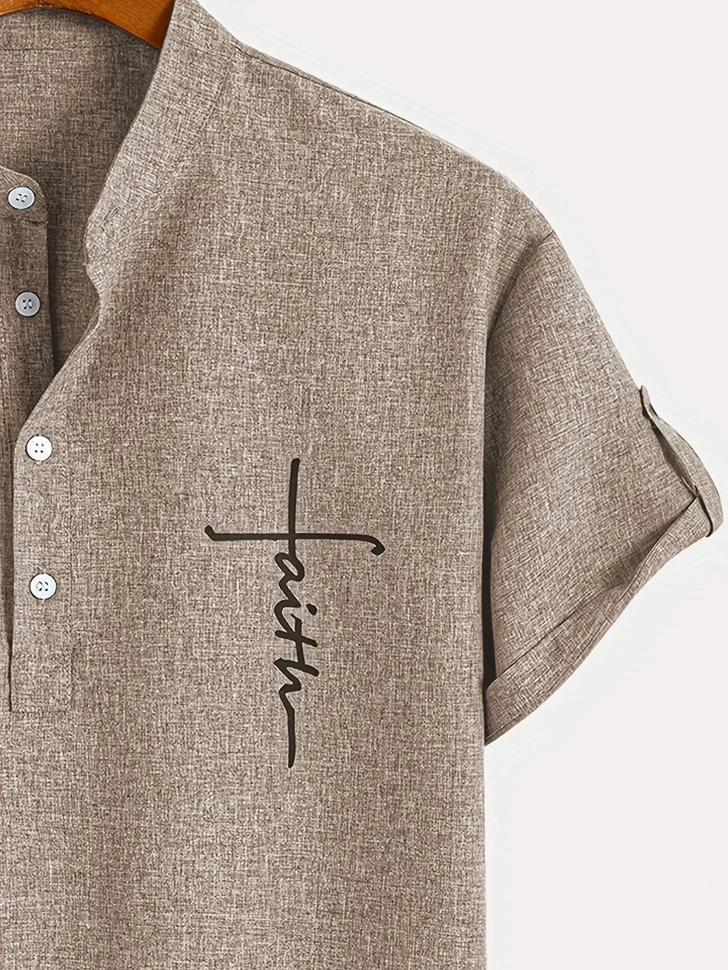 Alejandro™ | Camisa elegante de manga corta con cuello alto