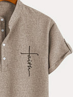 Alejandro™ | Camisa elegante de manga corta con cuello alto