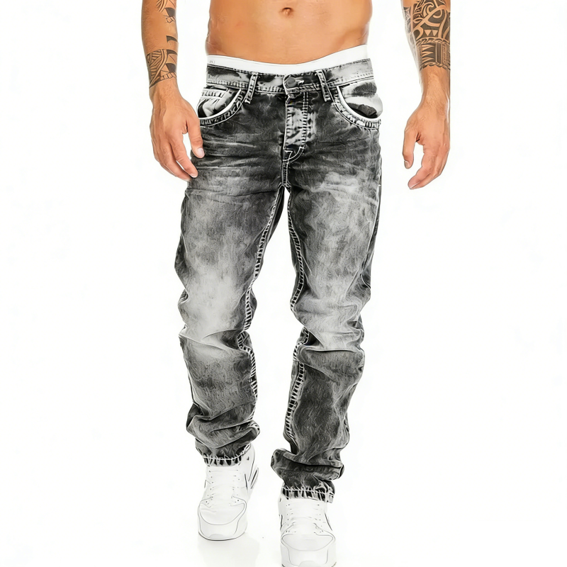 Jeans stretch para hombre, minimalistas, frescos y con estilo emo.