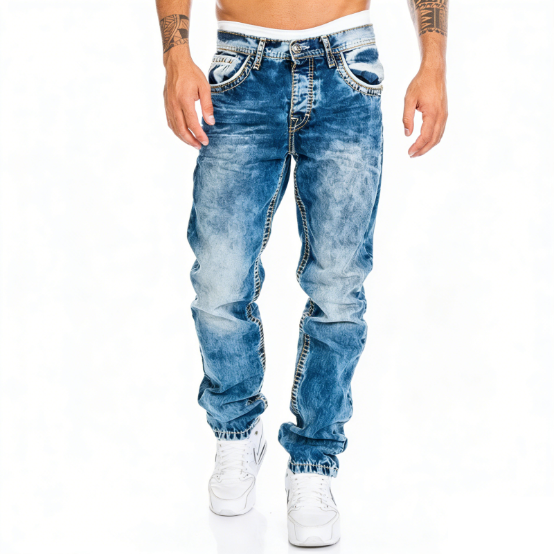 Jeans stretch para hombre, minimalistas, frescos y con estilo emo.