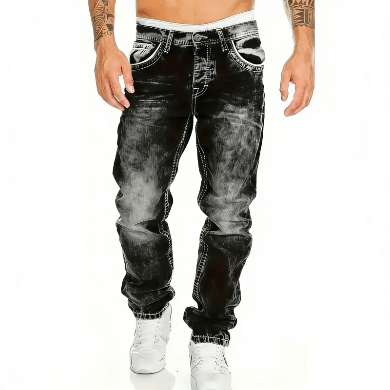 Jeans stretch para hombre, minimalistas, frescos y con estilo emo.