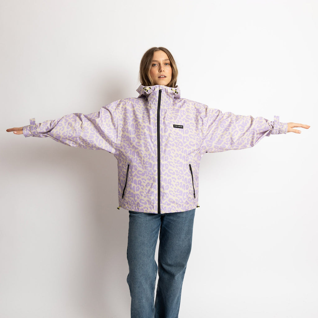 Chaqueta impermeable Leo Splashes Lavanda/Gris