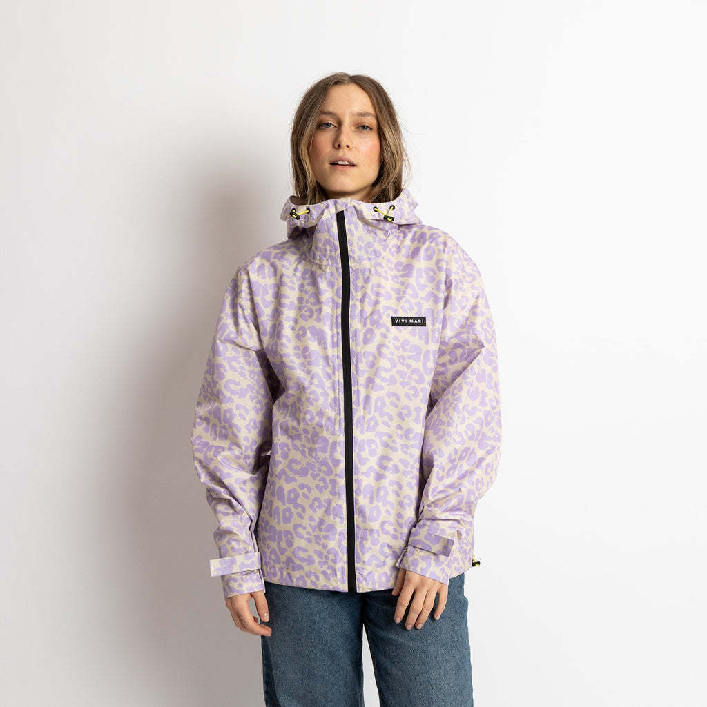 Chaqueta impermeable Leo Splashes Lavanda/Gris