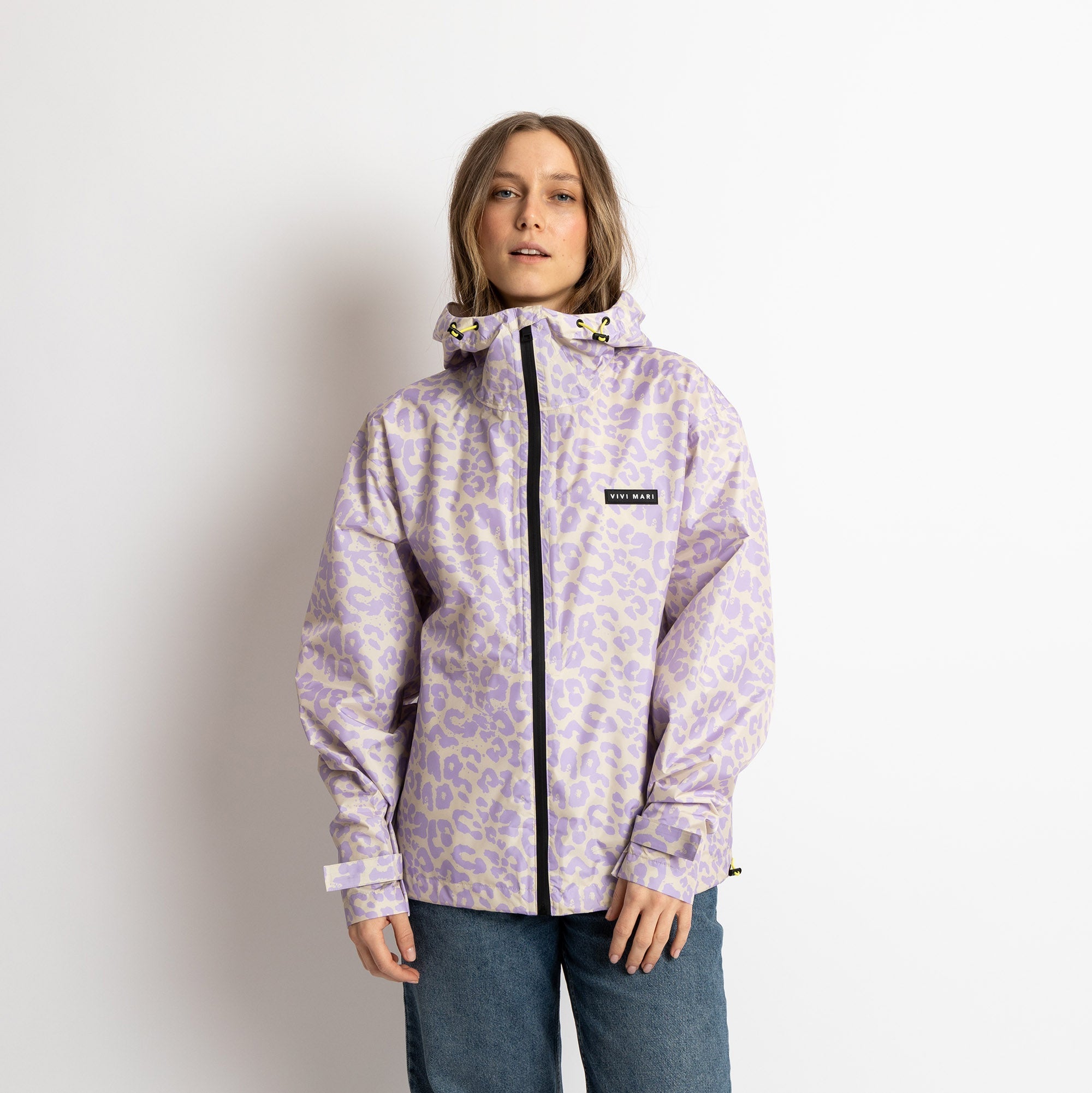 Chaqueta impermeable Leo Splashes Lavanda/Gris