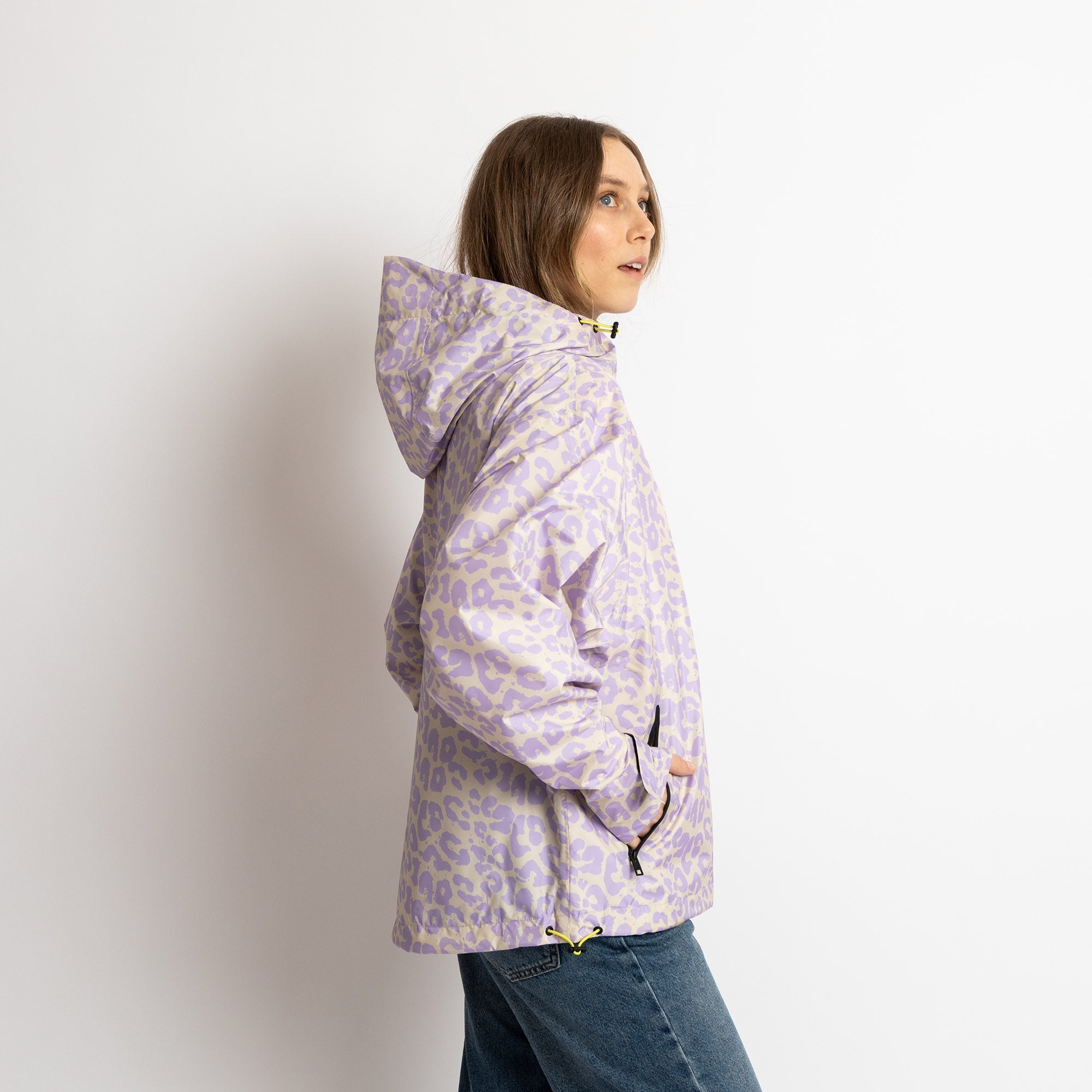 Chaqueta impermeable Leo Splashes Lavanda/Gris