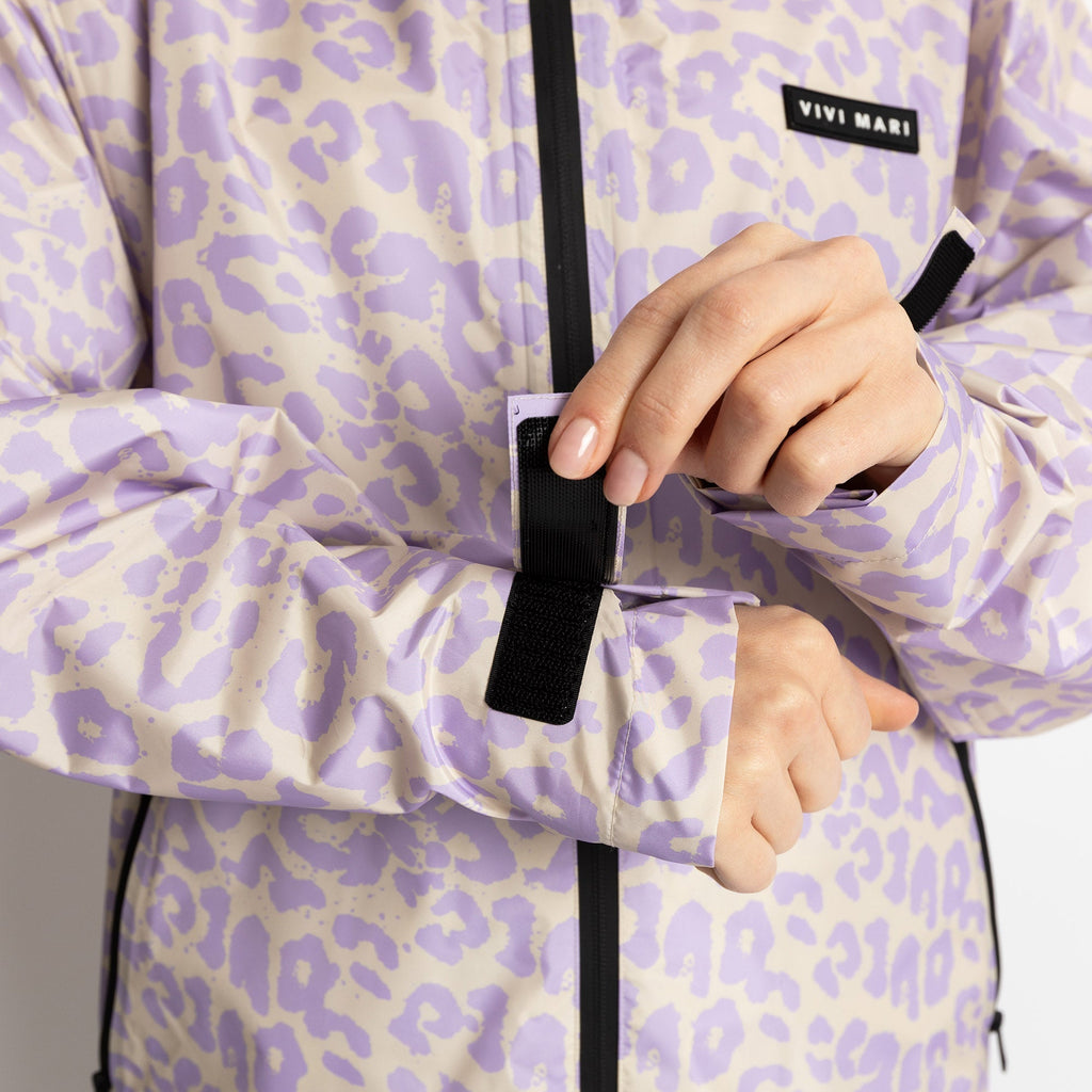 Chaqueta impermeable Leo Splashes Lavanda/Gris