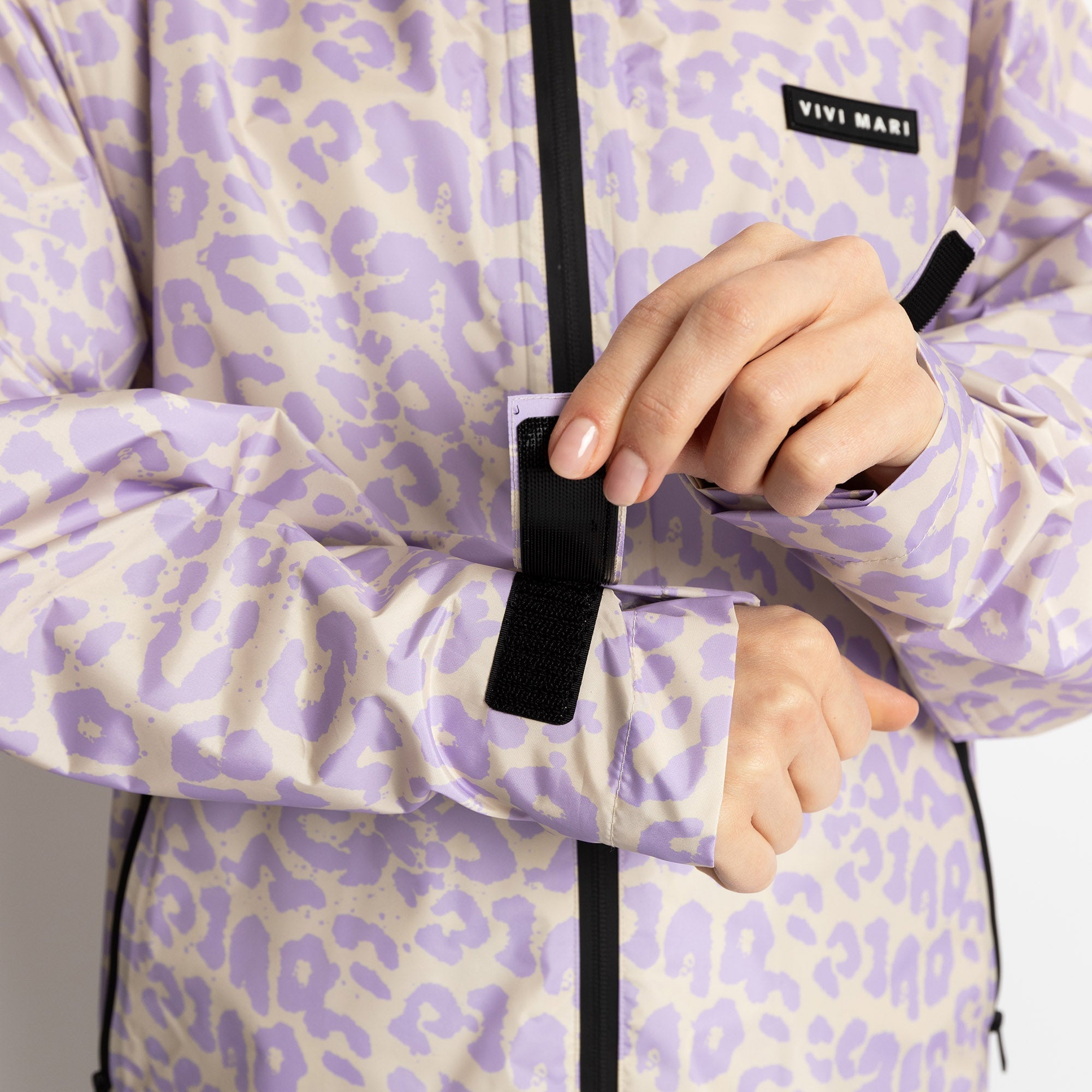 Chaqueta impermeable Leo Splashes Lavanda/Gris