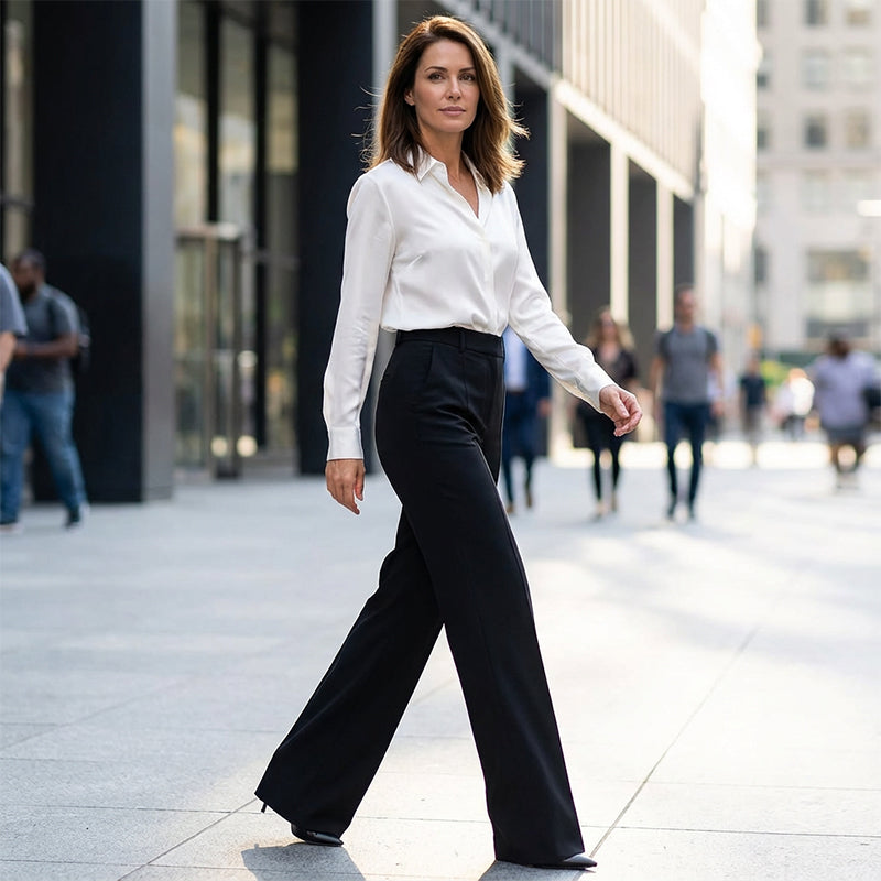 PANTALÓN DE TRAJE DE MUJER DE TALLE ALTO