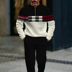 Conjunto para hombre: jersey con estampado gráfico y pantalones.