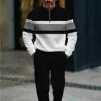 Conjunto para hombre: jersey con estampado gráfico y pantalones.