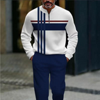 Conjunto para hombre: jersey con estampado gráfico y pantalones.