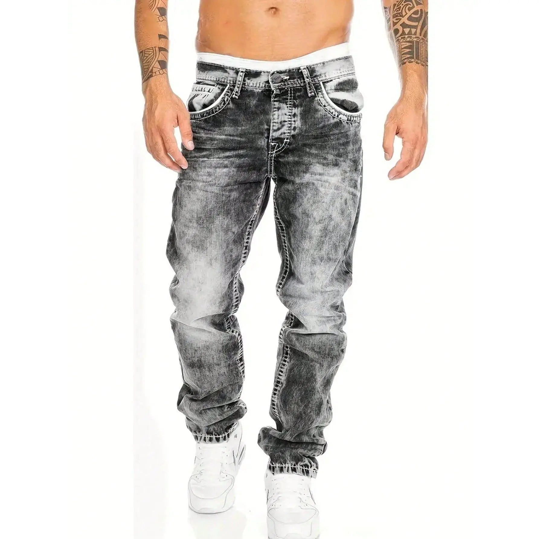 Jeans stretch para hombre, minimalistas, frescos y con estilo emo.