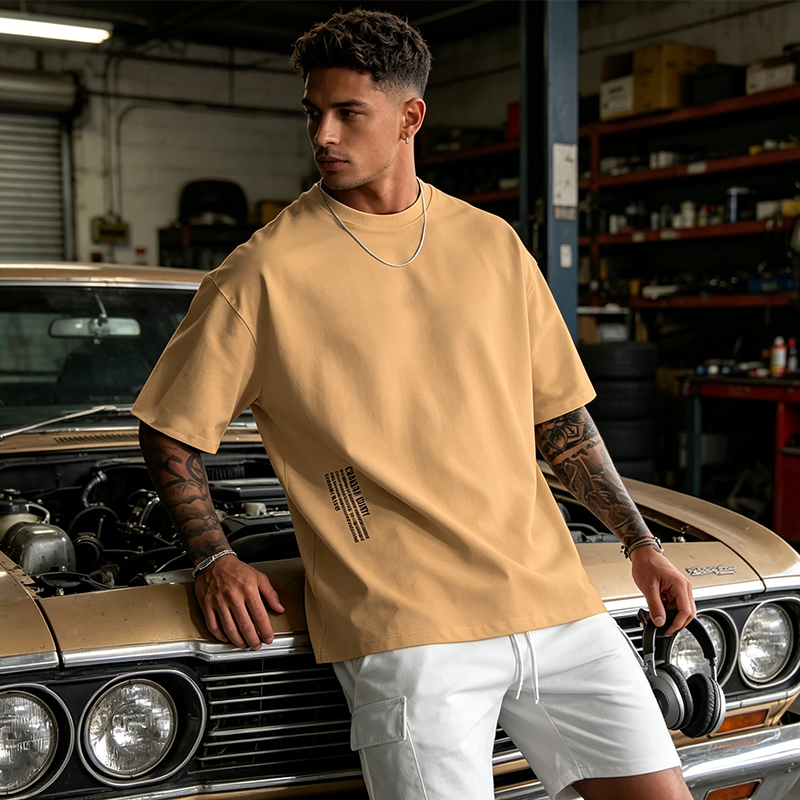 ¡50% DE DESCUENTO AHORA! Camiseta urbana para hombre de corte holgado – mezcla premium de algodón, ajuste oversize casual y estampado gráfico
